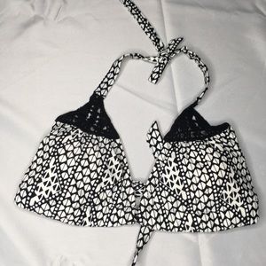 Swim sexy black white bikini top
